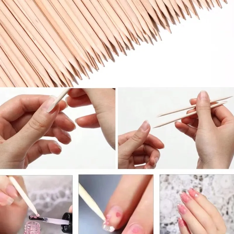 Nail Art Orange - 2026 50/100pcs Nail Art Pusher Orange