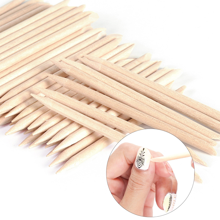 100pcs Wooden Cuticle Pusher R - Nail Art Orange recension och pris