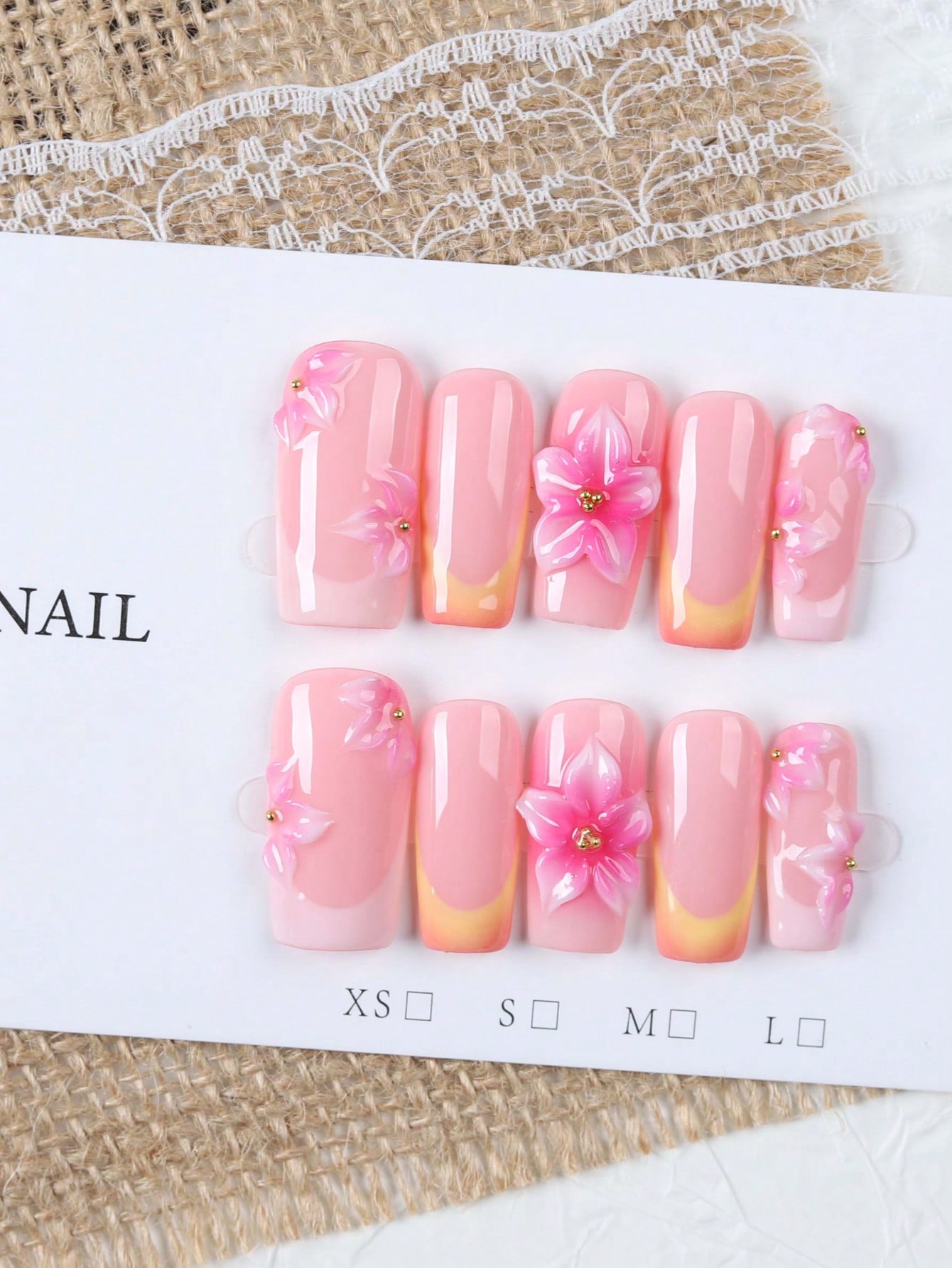 10 Pieces of Medium-Length Rec - Nail Art Orange recension och pris