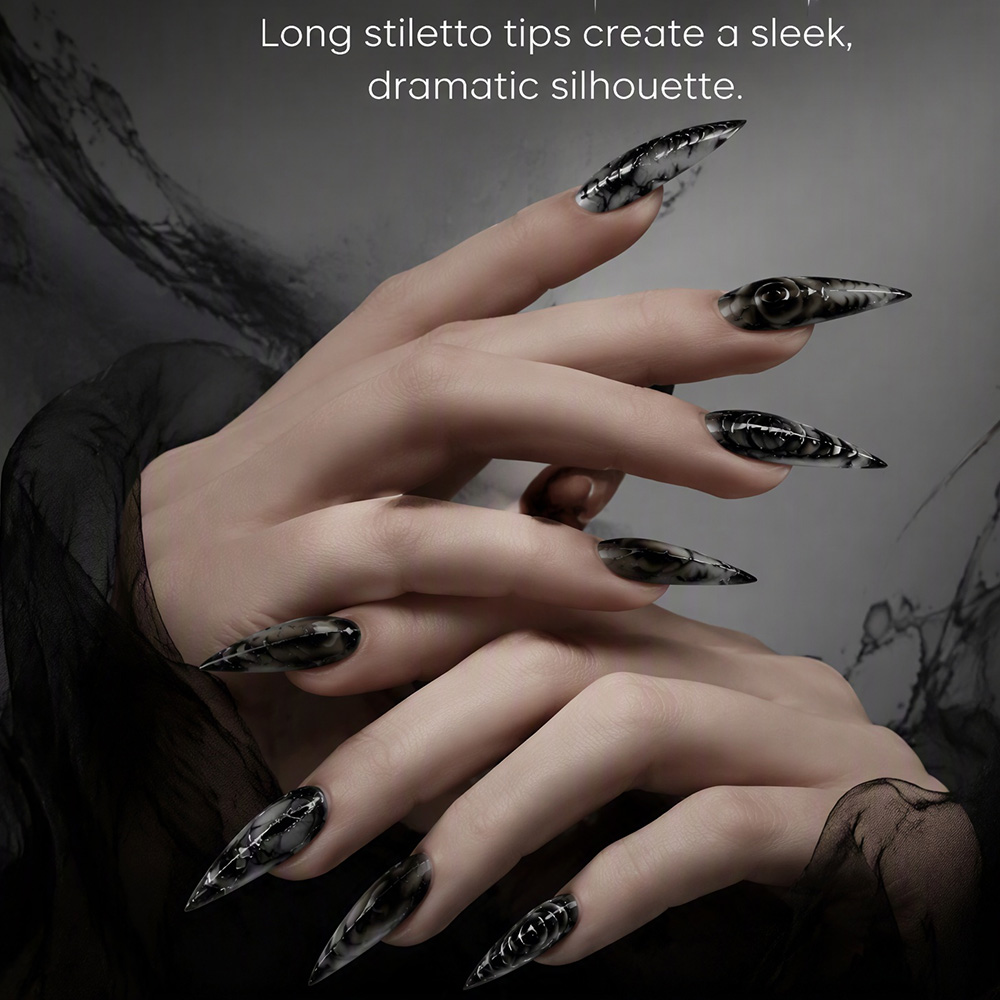 Stiletto Gothic Press On Nails - Nail Art Press On recension och pris