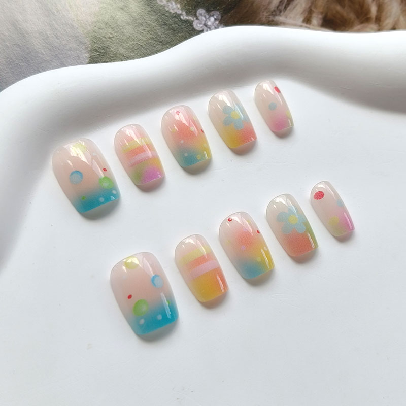 10Pcs Rainbow Bubble Gum Sweet - Nail Art Ombre recension och pris